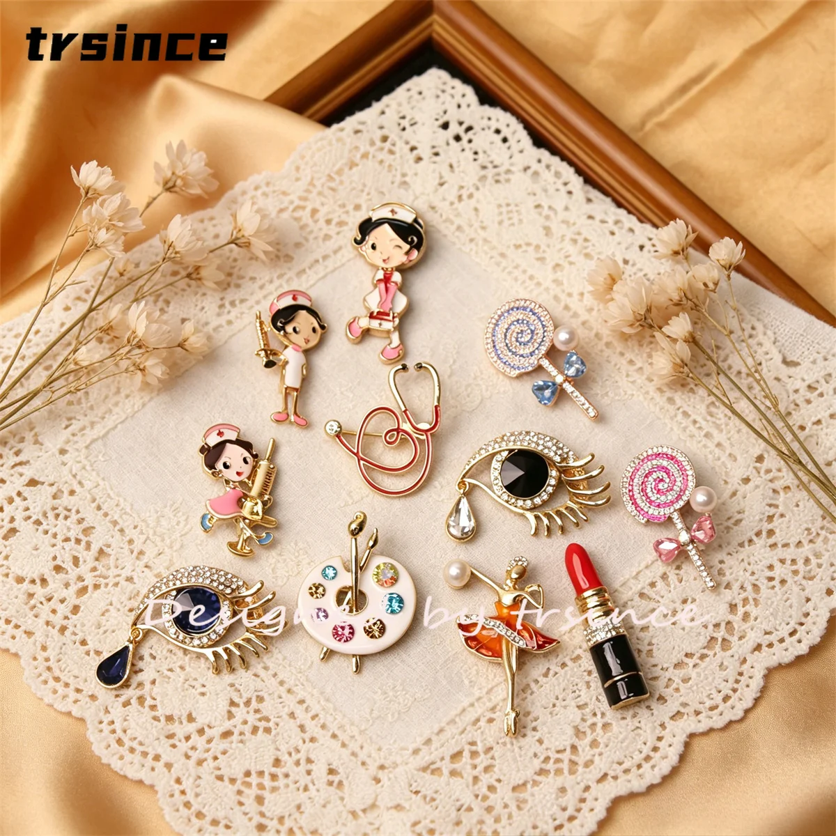 Broche Émail Strass Stéthoscope Trompette pour Infirmière, Médecin, Étudiant en Soins Infirmiers – Accessoire Cadeau d'Appréciation