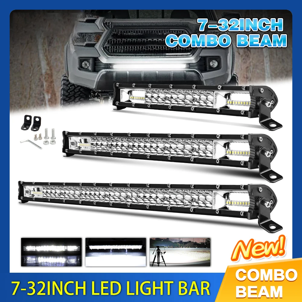 

7" 14" 20" LED Light Bar Offroad 12V 24V Led Bar Spot Flood Combo High Power Led Work Light Bar for Truck SUV ATV 4x4 4WD