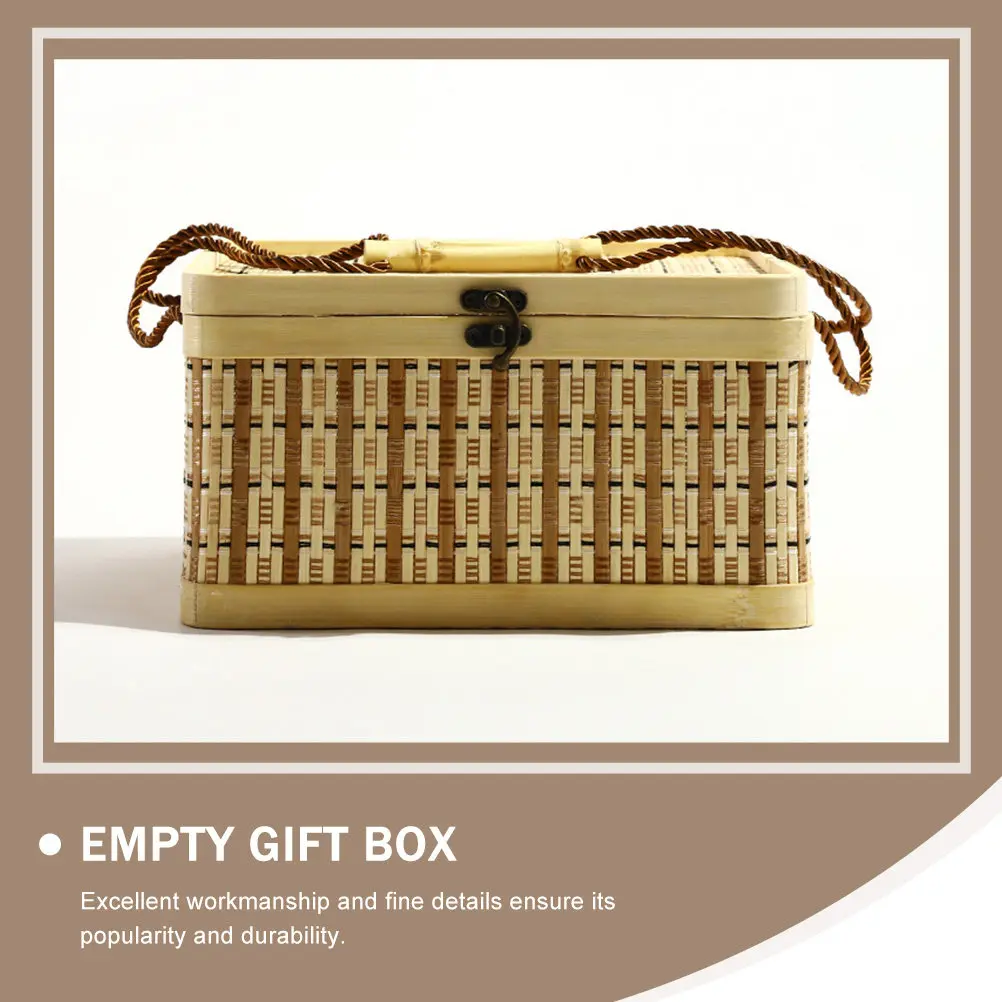 

Портативная бамбуковая корзина ручной работы, экологичная, для хранения лунных пирожных, цзунцзы, сухофруктов, яиц, подарков