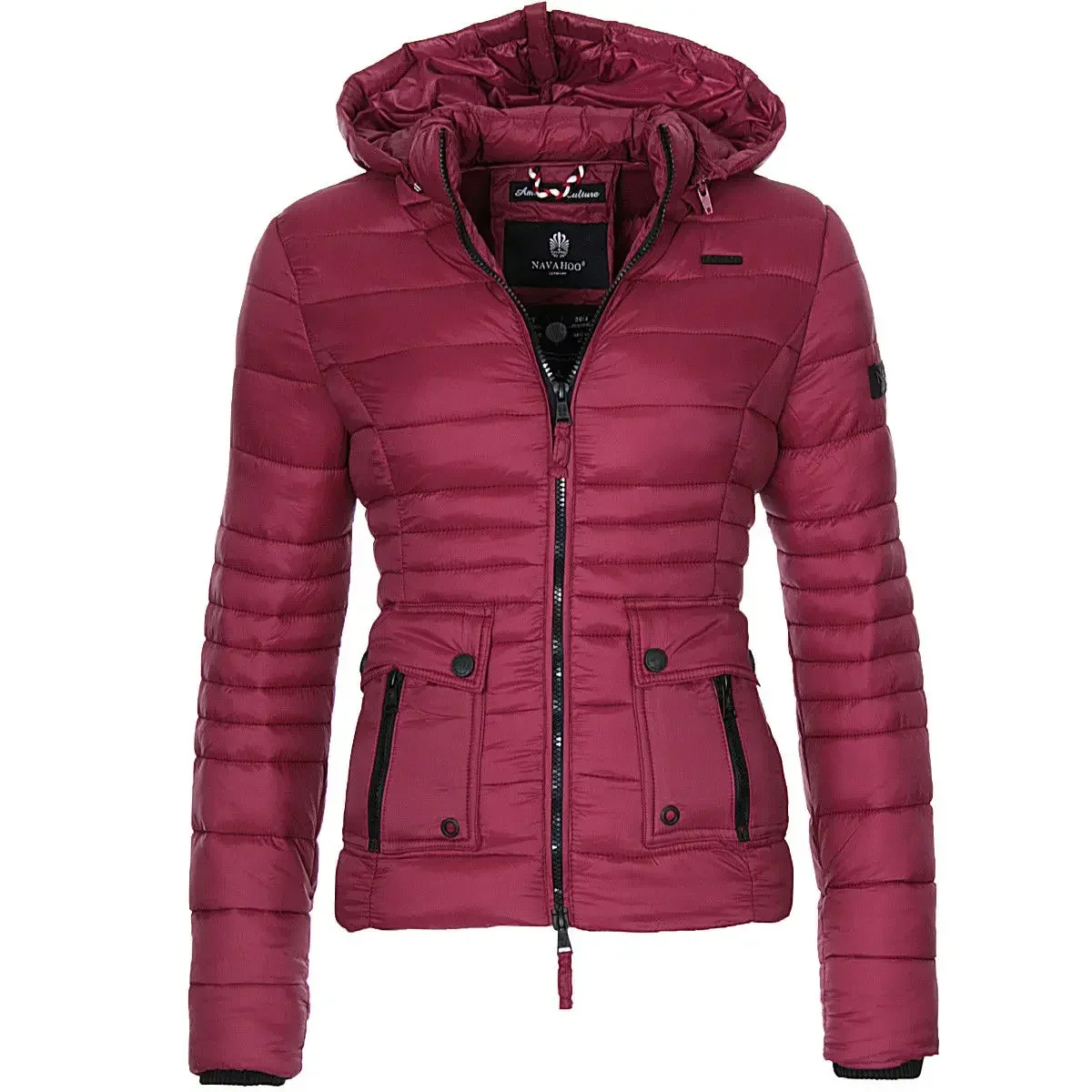 Veste à capuche mince en coton pour femmes, manteau en coton pour femmes, vêtements monochromes pour documents, vestes décontractées pour femmes, automne et hiver