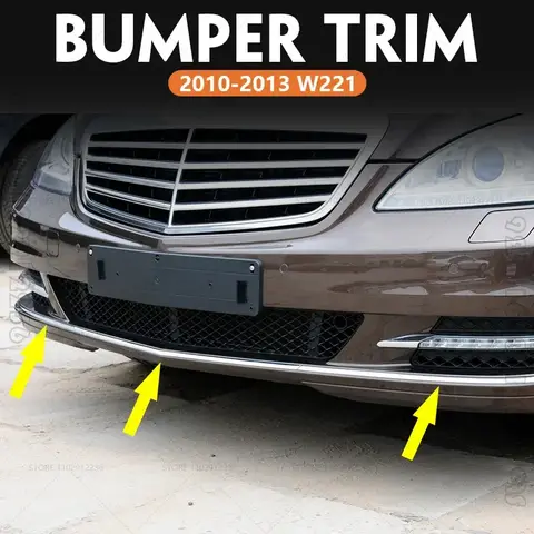 2010-2013 W221 메르세데스 벤츠 S350 S400 S550 S600 S63 S65 AMG 프론트 범퍼 하단 크롬 트림 2218850121 2218850021 2218850221