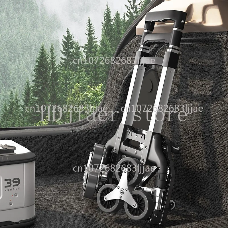 折りたたみ式階段昇降ハンドトラック-–-家庭用、食料品の買い物、貨物、荷物、小包の受け取りに最適な軽量ポータブルトロリー