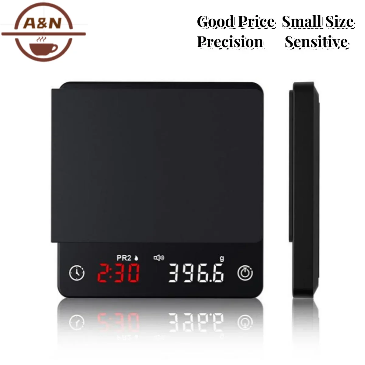 Fast Coffee Scale Tiny Espresso Balance Smart Kitchen Scale With Timer Weight Precision USB 2kg/0.1g g/oz/ml Gift