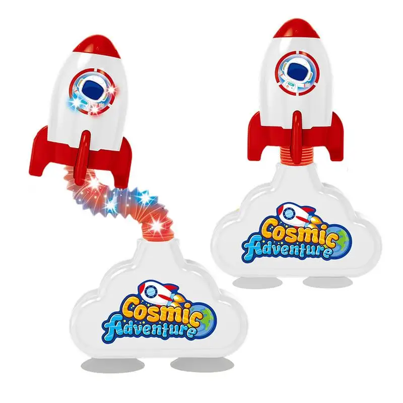 

Pop Tubes Space Rocket Telescopic Suction Cup Luminous Cartoon Pop Tubes Sensory Toy Stretch And Decompress Fidget Tubes