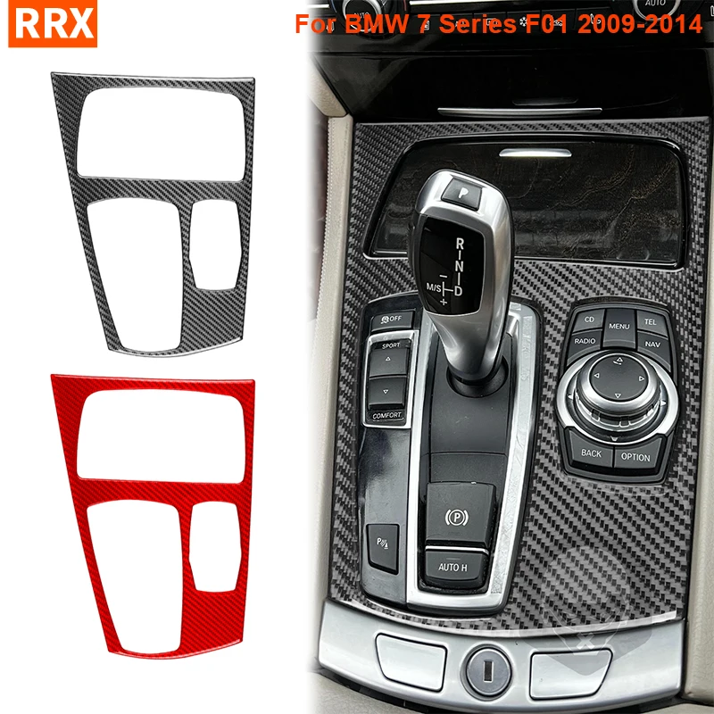 

For BMW 7 Series F01 2009 2010 2011 2012 2013 2014 Gear Shift Panel Real Carbon Fiber Stickers Cover Car Interior Accessories