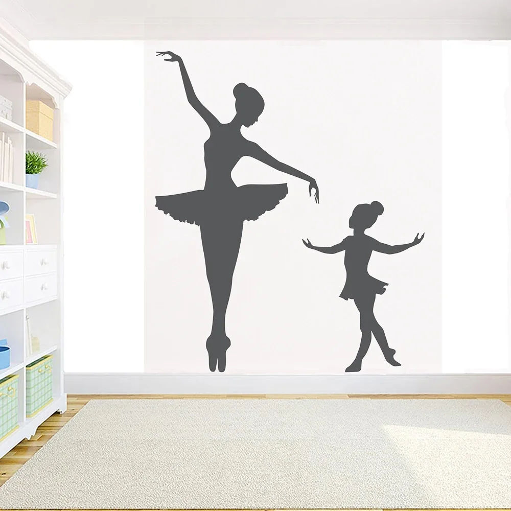 Big Ballerina Little Ballerina Wall Decals Girl Bedroom Vinyl Wall Sticker for Ballet studio Decor Removable Art Wallpaper X889