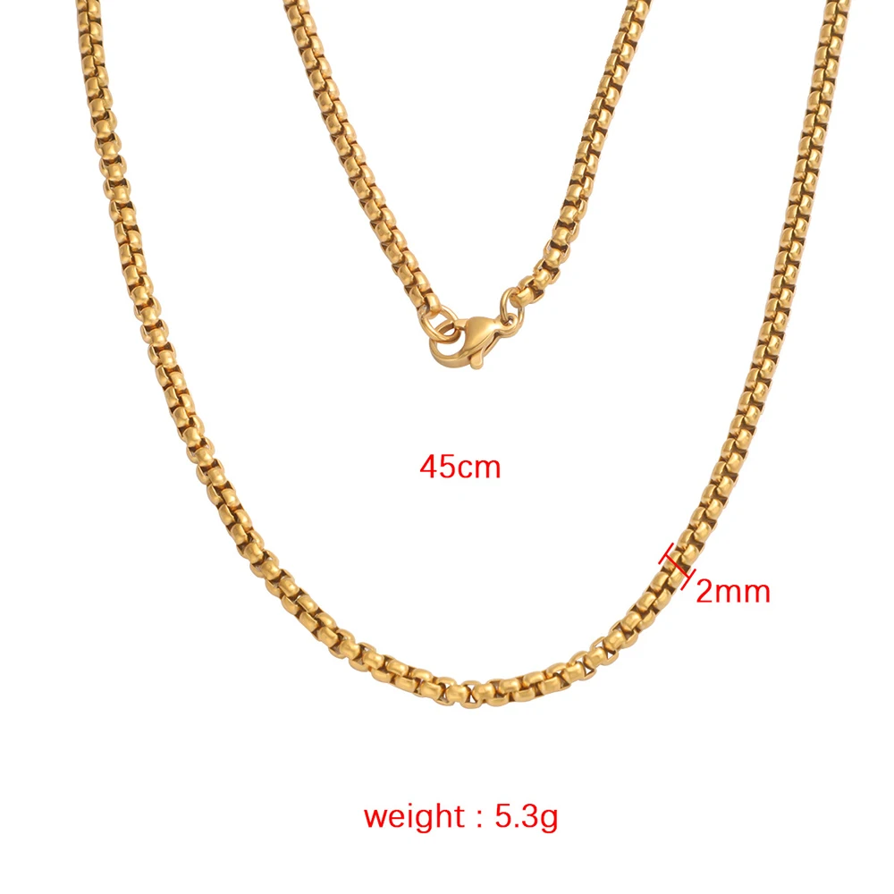 304 Roestvrijstalen Ketting 45Cm 50Cm 60Cm Lang 2Mm 2.5Mm 3Mm Vierkante Ketting