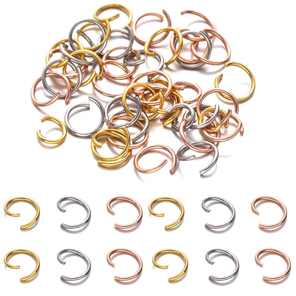 100pcs Rose Gold Stainless Steel Open Jump Ring Connectors For DIY Keychains Earring Jewelry Craft Making Supplies Accessories