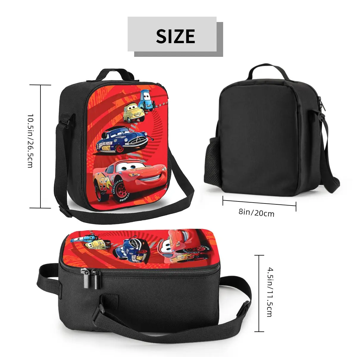 Custom Team Lightning McQueen Racer Thermal Insulated Lunch Bag Women Lunch Tote for Kids School Children Storage Bento Food Box