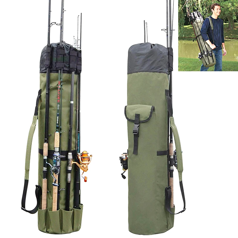 

Fishing Rod Bag With Shoulder Strap 5 Poles Storage Multifunction Large-Capacity Professionals Beginners Fishing Bag