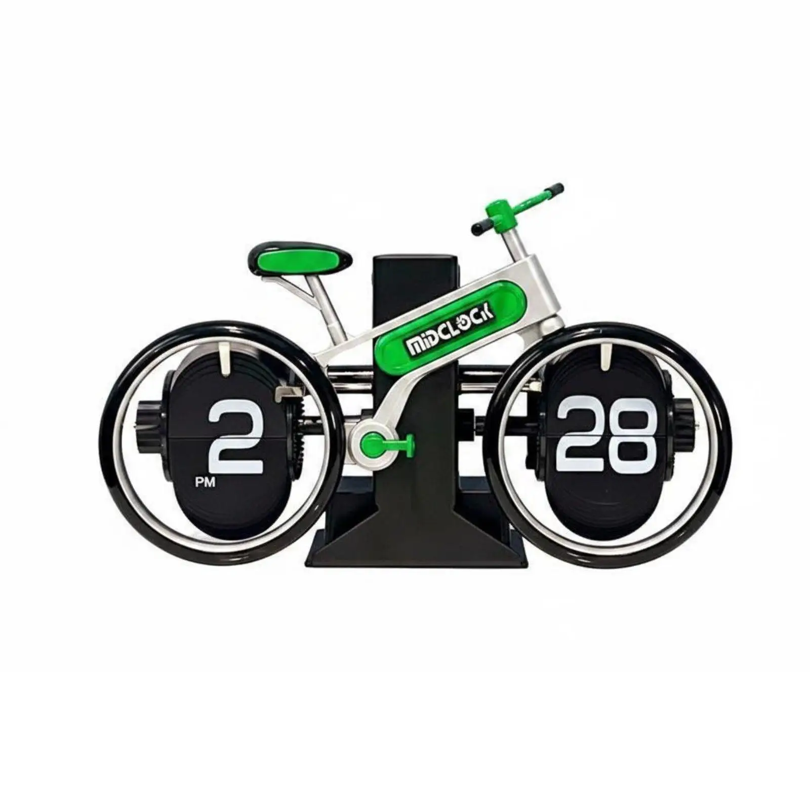 Two-Wheeler Flip Clock Creative Design Bike Shaped Desk Clock Unique Gift House Decoration for Cyclists, Living Room, Office,