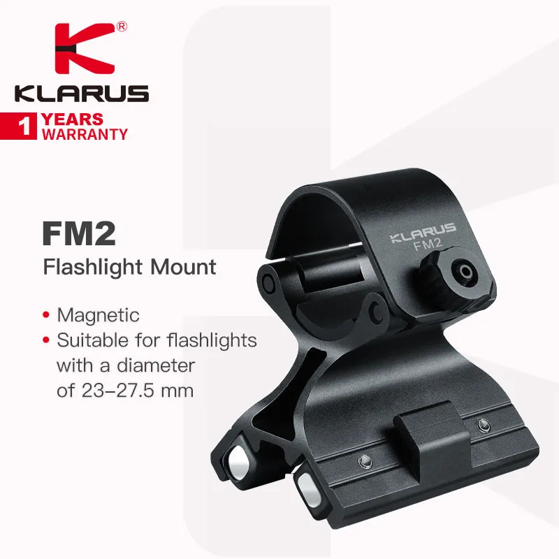 Klarus FM2 마그네틱 손전등 마운트, 직경 23-27.5mm 토치에 적합, 알루미늄 합금