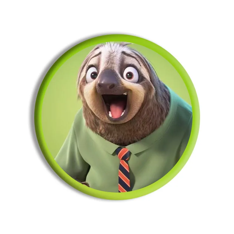 58 مللي متر ديزني Zootopia 2 المعادن المينا بروش شارات على ظهره الملابس التلبيب الستر الجينز اكسسوارات الديكور بطاقة هدية #6