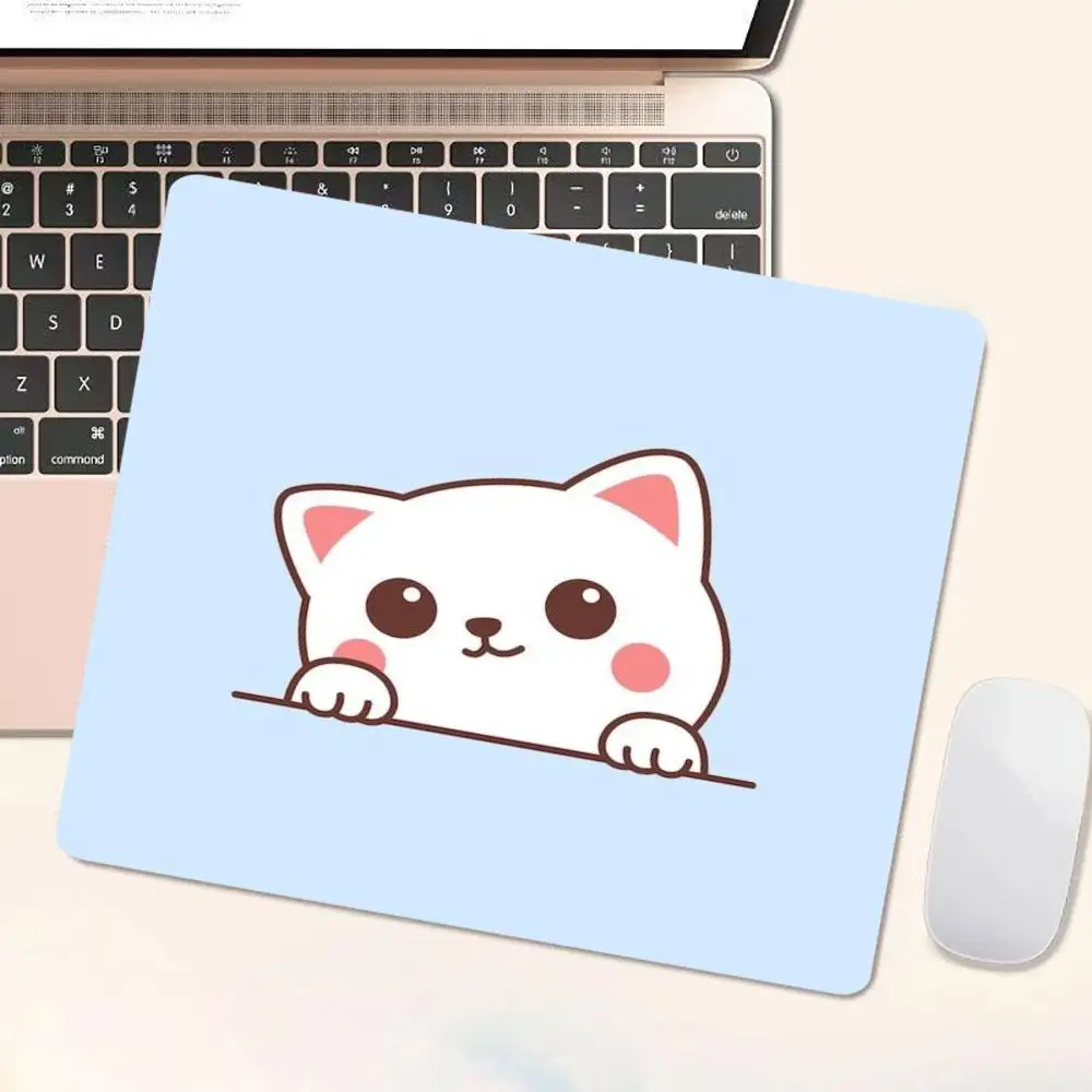 grey kitten Cat Small mouse pad Cartoon animal square portable desk mat rubber anti-slip Laptop PC office accessory mousepad