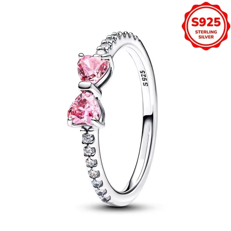 Women's S925 Silver Stackable Sun Moon Star Butterfly Ring Set