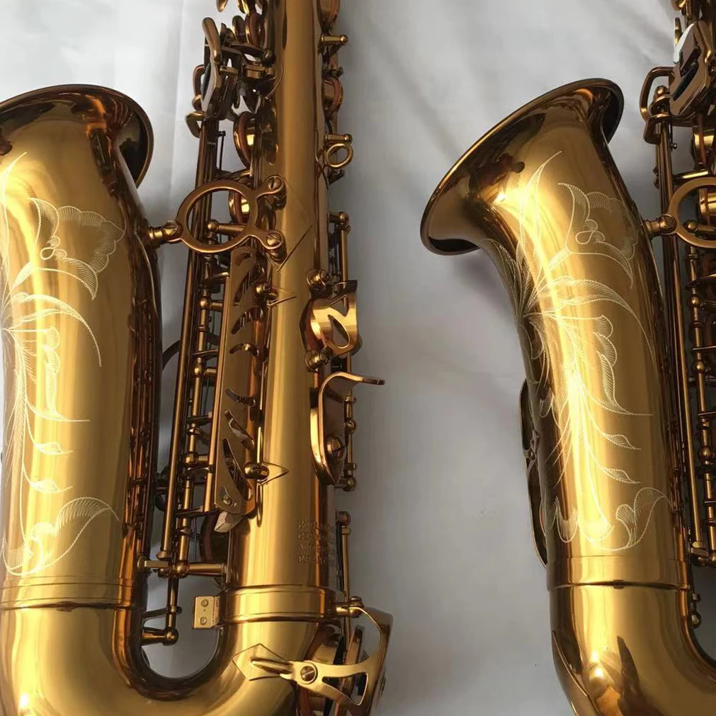 Saxophone High Quality Alto Saxfon  with Gold Dark  Lacquer