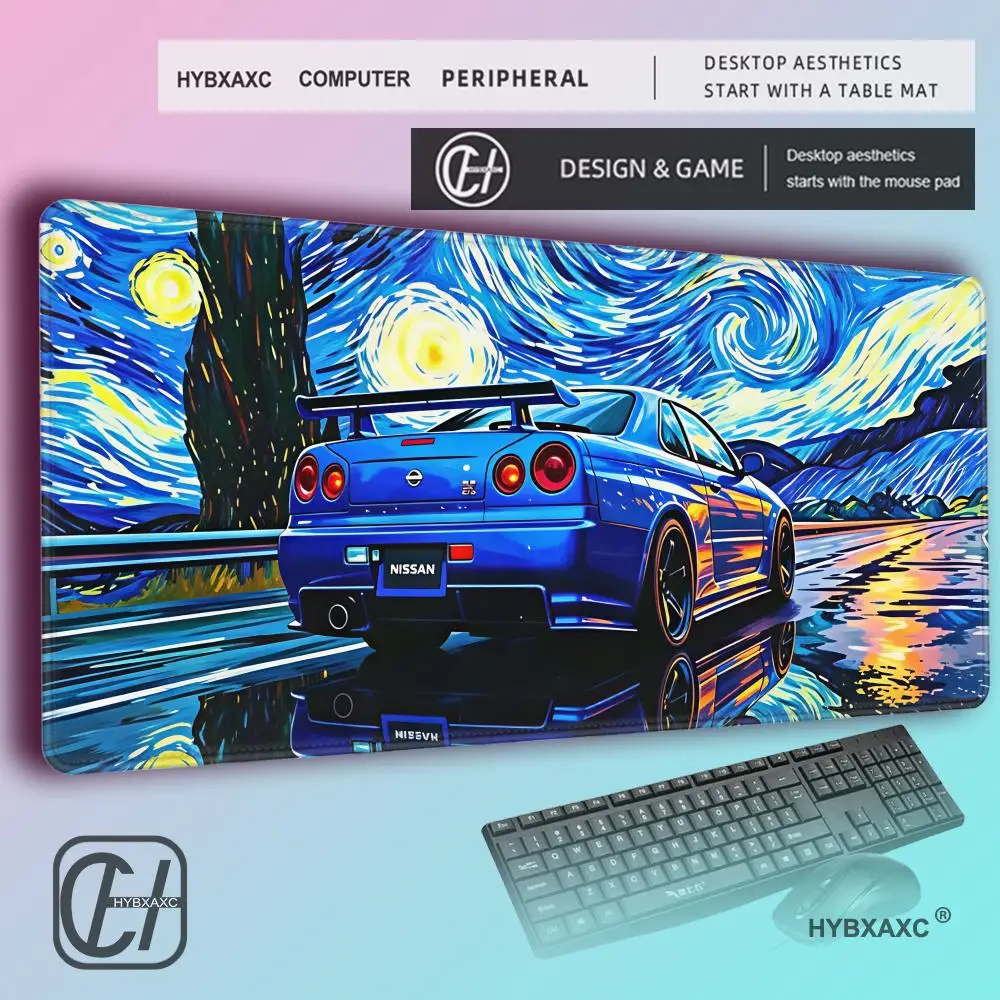 Car on a Starry Night Mouse Pad Gaming printon demand Custom New Home Mousepad XXL MousePads Natural Rubber Office Table Mat