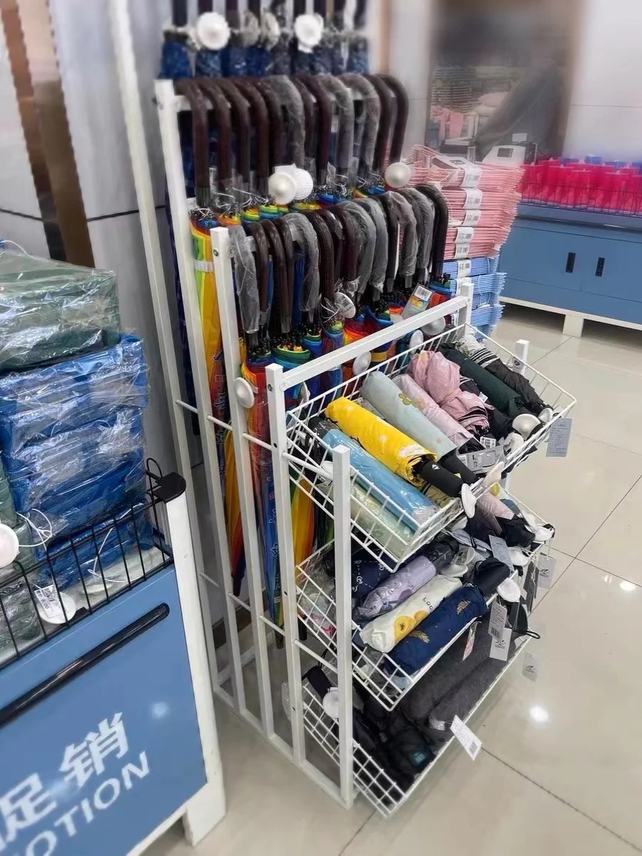 Umbrella Shelf Display Rack Supermarket Long Handle Umbrella Shelf Umbrella Display Rack Belt Rack Commercial