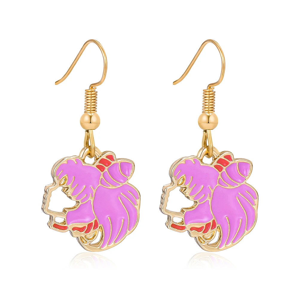 

Anime Sailor Moon Chibiusa Drop Earrings Lovely Girly Pink Enamel Pendant Dangle Ear Ring Jewelry Gifts for Women Girls