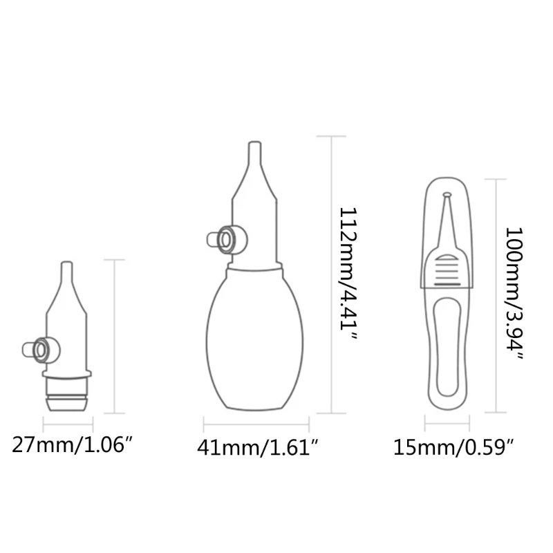 シリコーンベビー鼻吸引器安全なベビーノーズクリーナーイージースクイーズノーズシリンジ D5QA