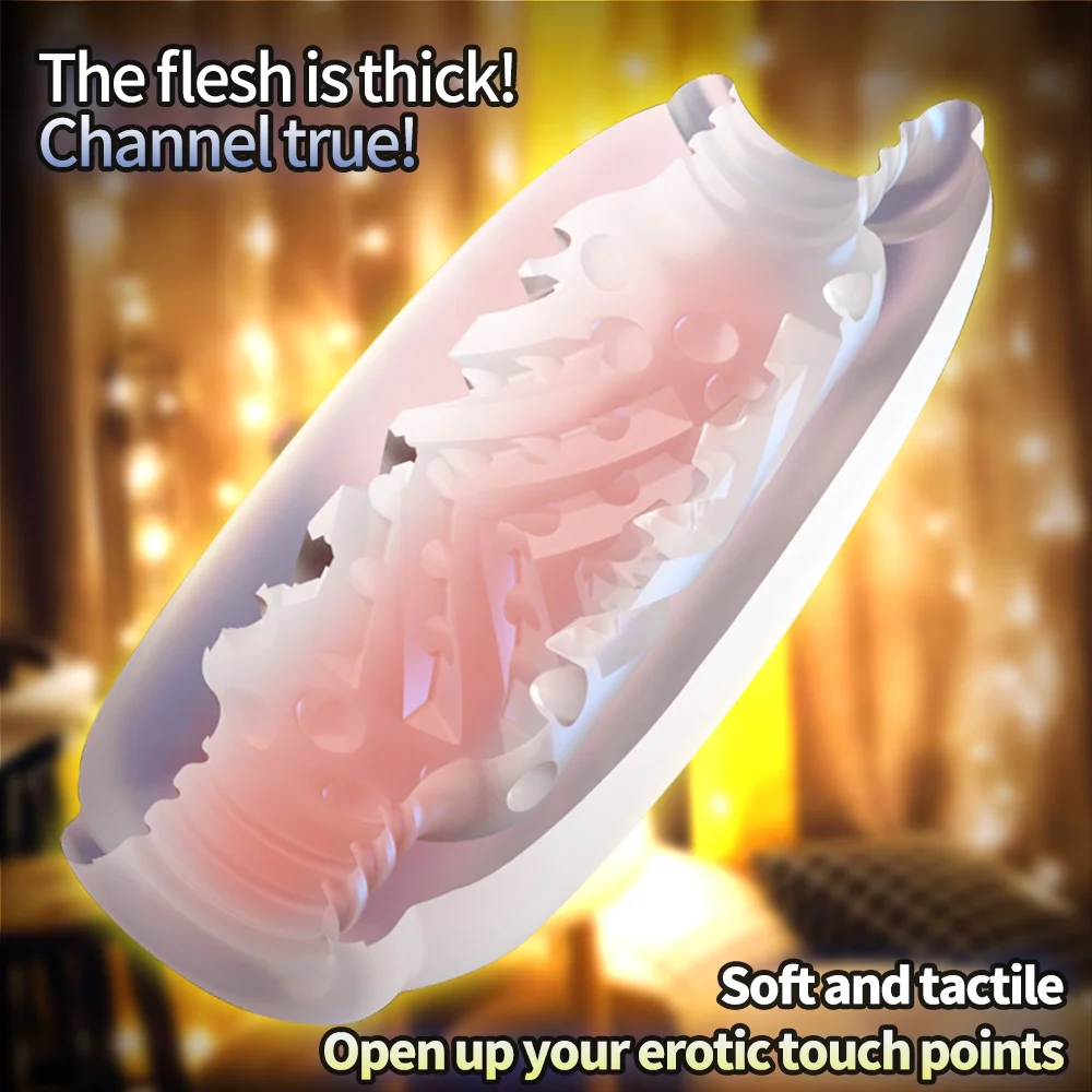 3D Male Masturbation Cup for Men Sexy Pocket Pussy Blowjob Toy Vagina Portable Crystal Vagina Sleeve Adult Sex Toys for Men