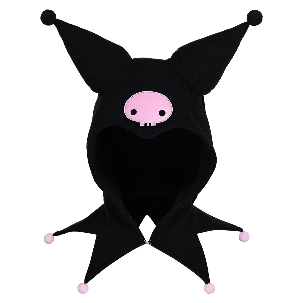 어린이 어린이 Kur 코스프레 검은 모자 모자 복장 만화 애니메이션 롤 플레잉 머리 장식 복장 할로윈 카니발 의상 액세서리