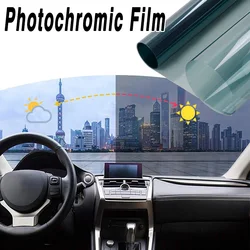 3Meter x50CM Solar Photochromic Film VLT Black Car Window Film Home Window Glass Solar UV Protector Films For Tesla Model3 Y S X