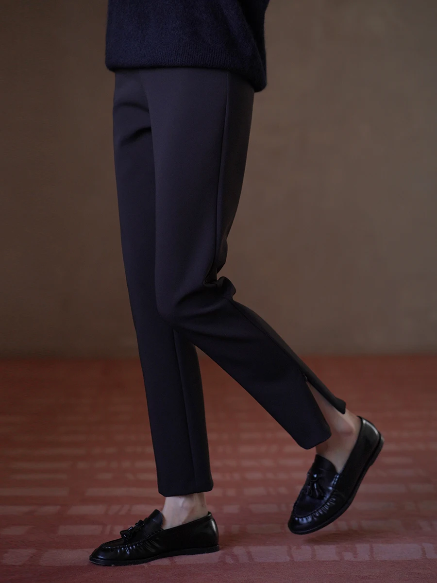 

Брюки с высокой талией, облегающие, на молнии, с 3D-кроем, из эластичной ткани, создающие идеальную форму ног, повседневные брюки для женщин