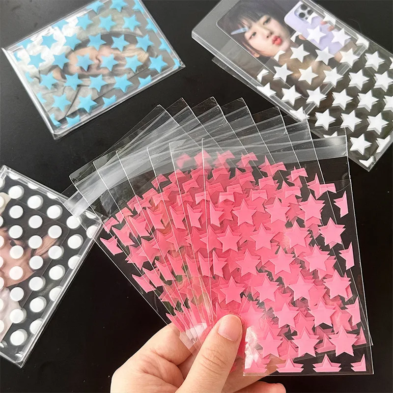 50/10pcs Plastic Transparent Packing Cellophane Bag Polka Dot Candy Cookie Gift Bag DIY Self Adhesive Pouch Candy Bags for Party