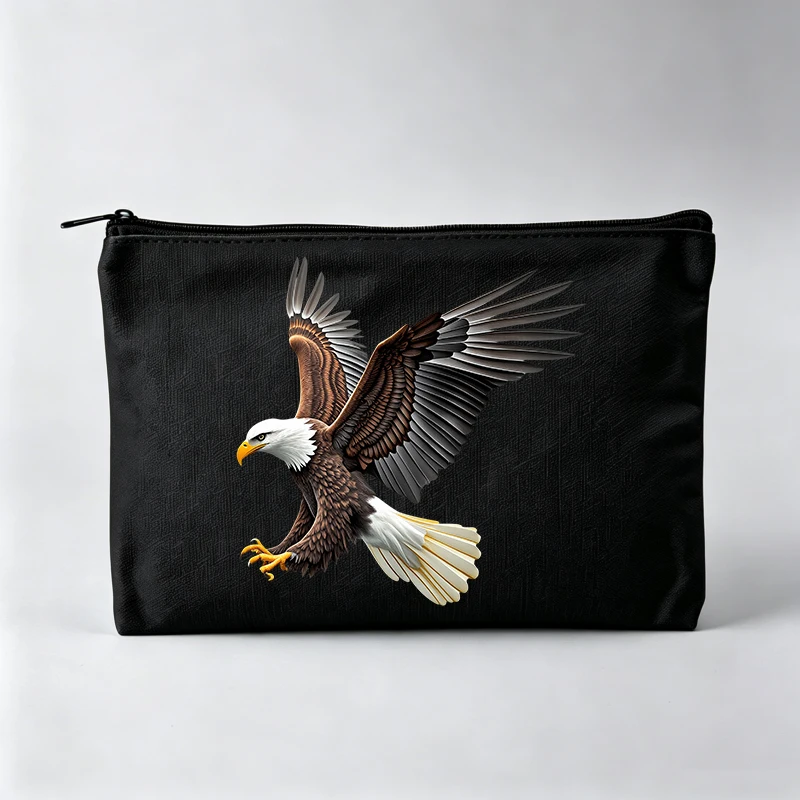 Women's Eagle Graphic Makeup Bag, Casual Cosmetic Storage Pouch for Daily Use