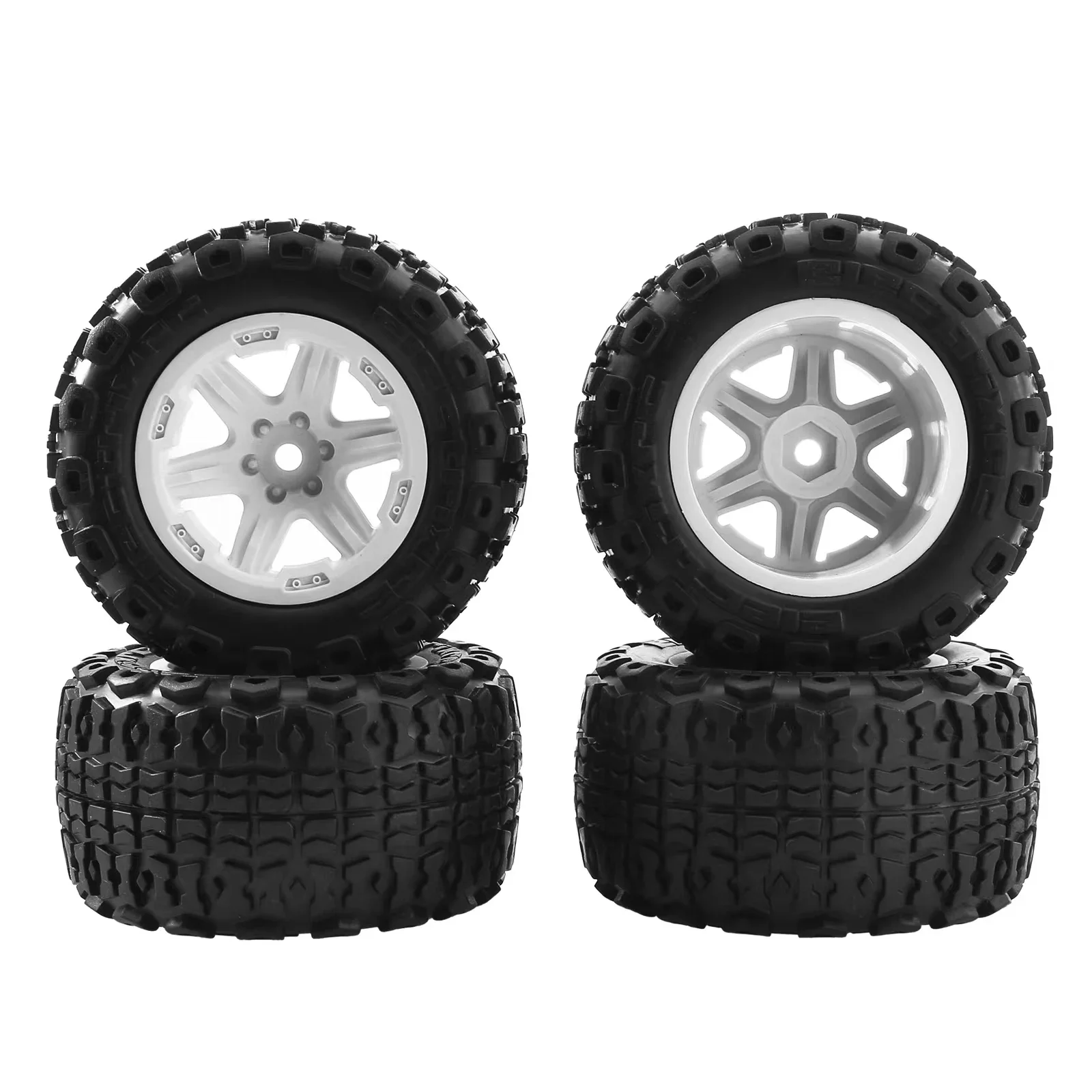 4pcs 104mm Diameter Rubber Wheel Tire Tyre With 12mm Hex For 1/16 MJX H16 16207 RC Car Upgrade Parts16208 16209 16210