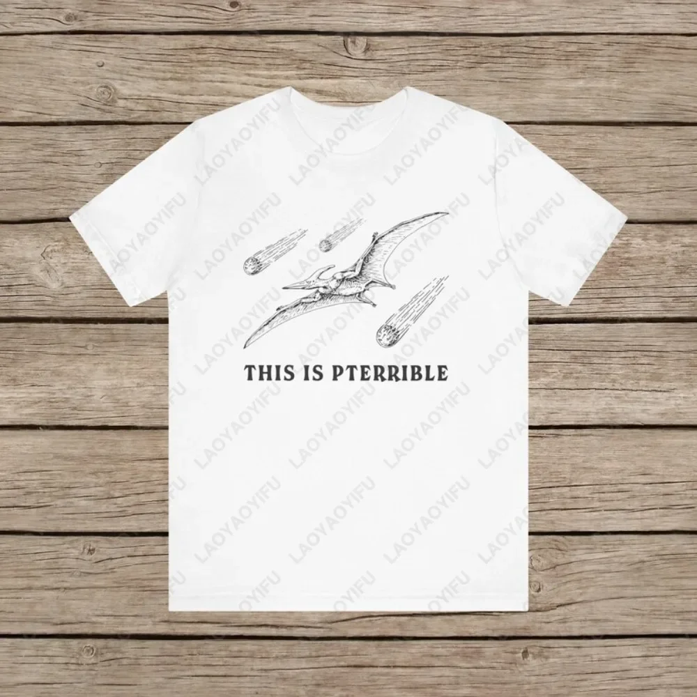 This Is Pterrible Funny Dinosaur Lover T-shirt Archaeology Gift Archaeologist Science Tshirt Casual Fashion Loose Man Women Tees