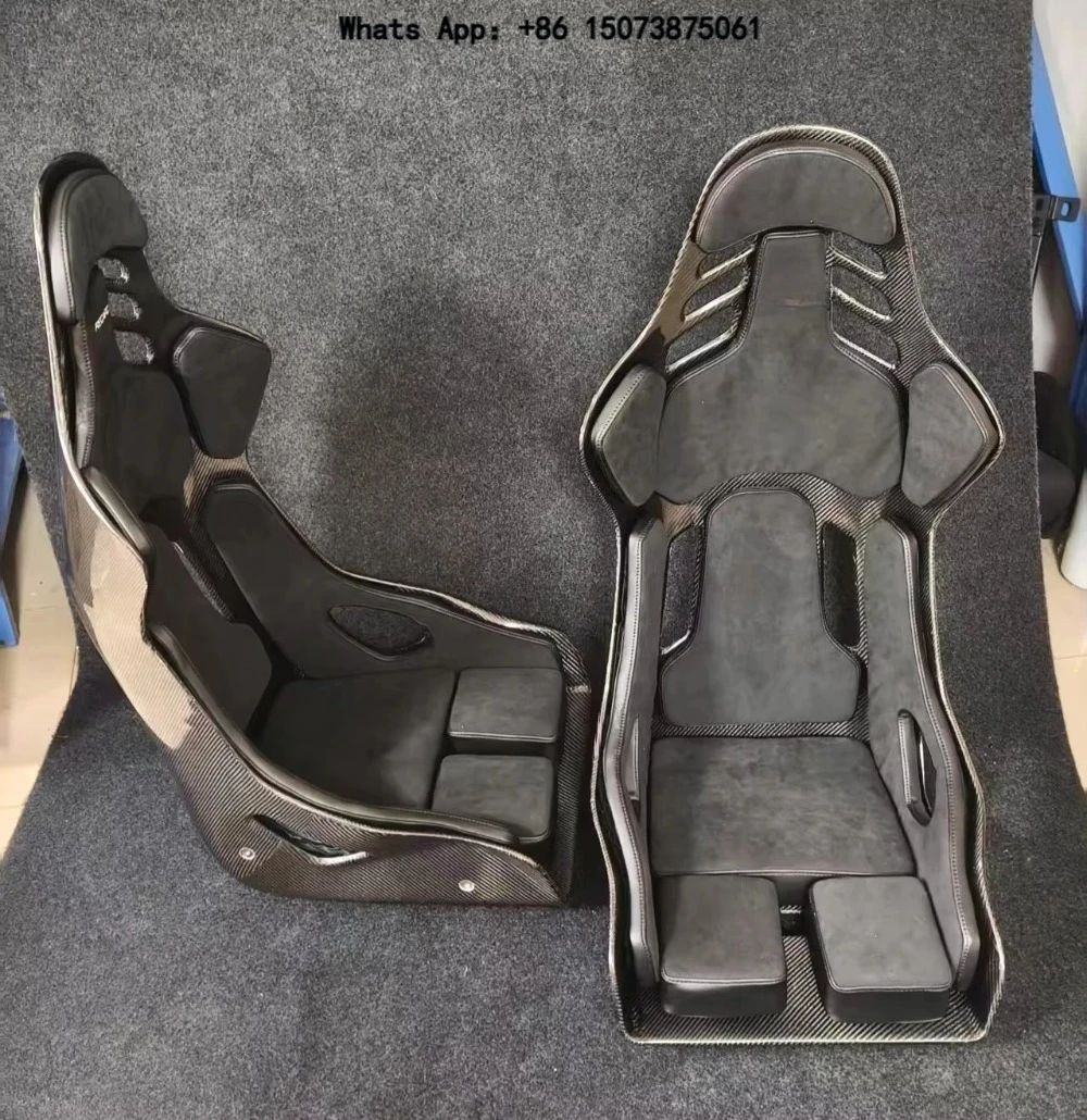 High End Customizable Leather Dry Carbon Fiber Black Grey Car Seats For Po-rsche 911 (991.1 991.2)
