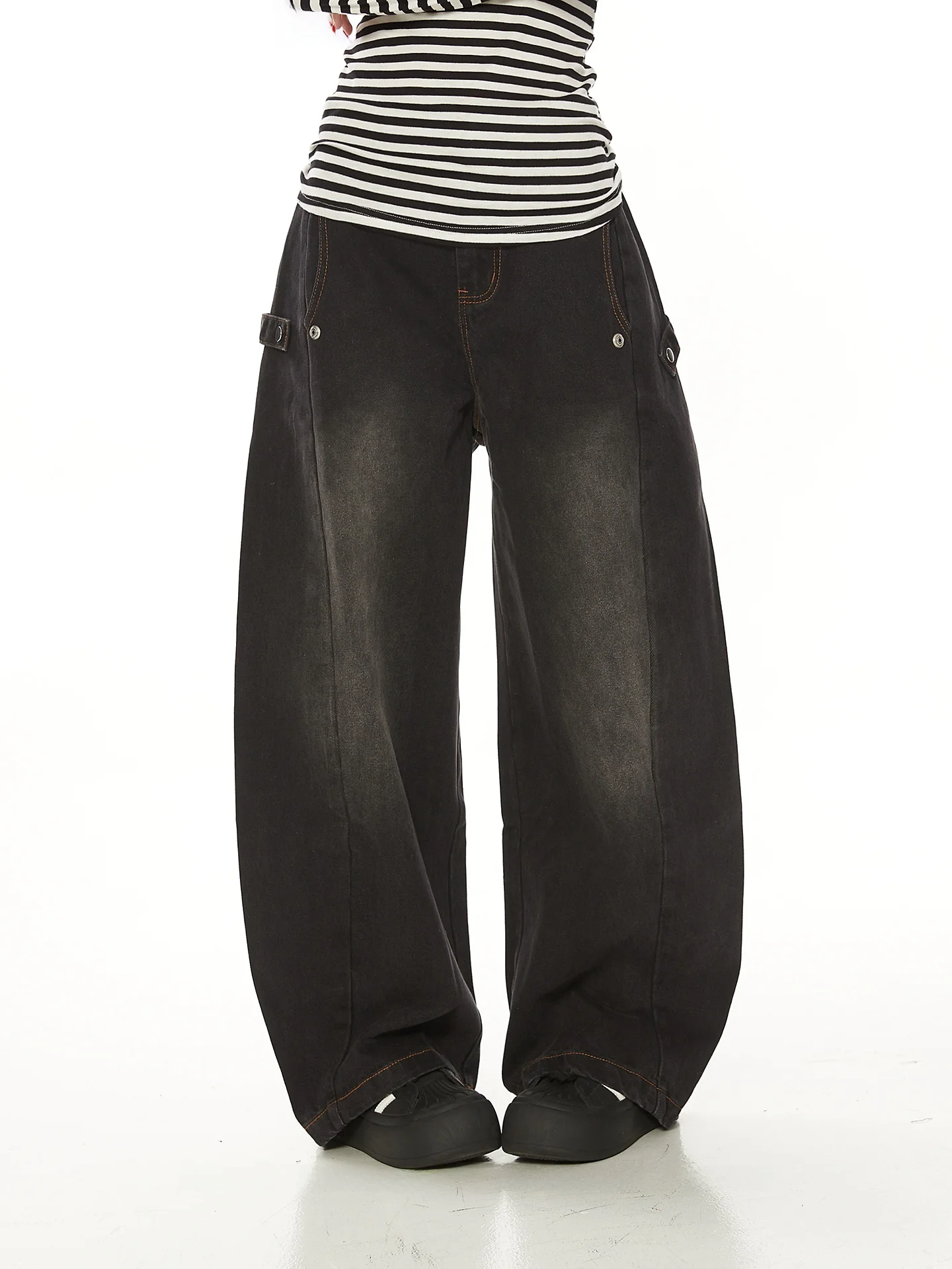 

Retro American Casual Waed ey Denim Jeans Women's Spring Autumn Slimming Trendy Workwear Cotton Blend Comfortable Fit