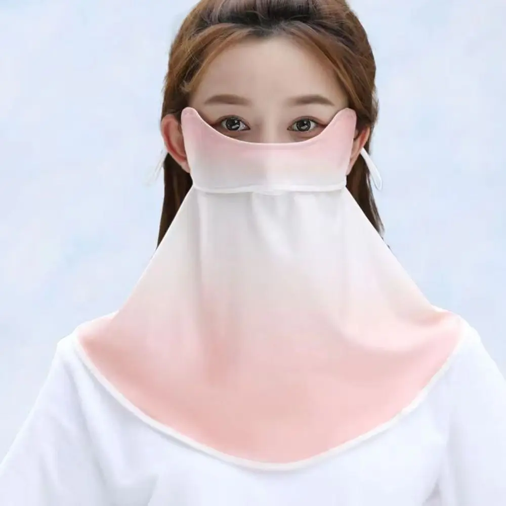 Blush Gradient Gradient Sunscreen Mask Neck Wrap Cover Windproof Ice Silk Mask Sun UV Protection Face Shield Face Cover Fishing