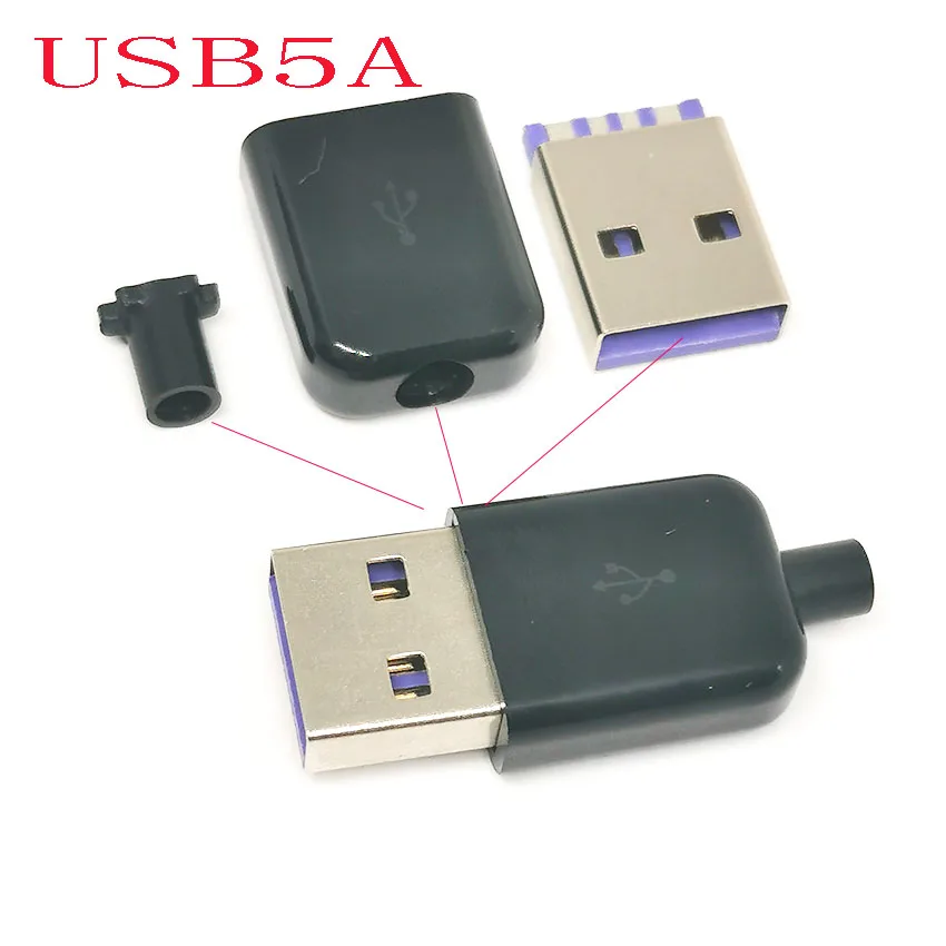 Conector de solda macho com caixa, Plugues de carregamento, Reparo de cabo de dados, Tipo C USB 3.1, 24 pinos, 2-10pcs