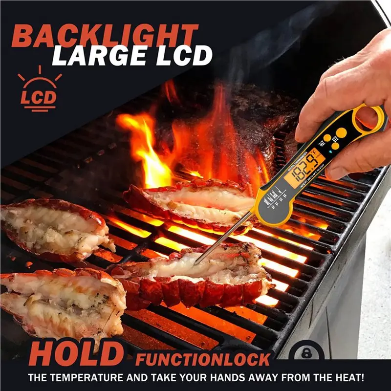 A96K-2X Digital Meat Thermometer,Instant Read Food Thermometer For BBQ Grill, Liquids, Beef, Turkey, And Cooking