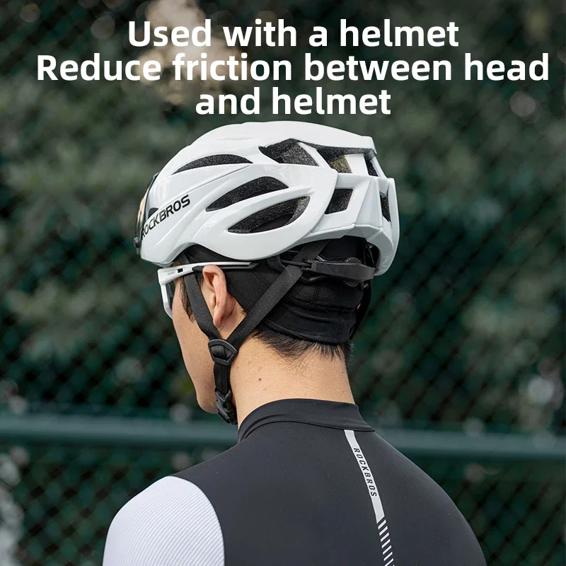 ROCKBROS czapka rowerowa oddychająca szybkoschnąca czapka na kask czapka wewnętrzna UPF50 ochrona przed słońcem sportowa czapka do biegania letnie czapki motocyklowe — zdjęcie 5