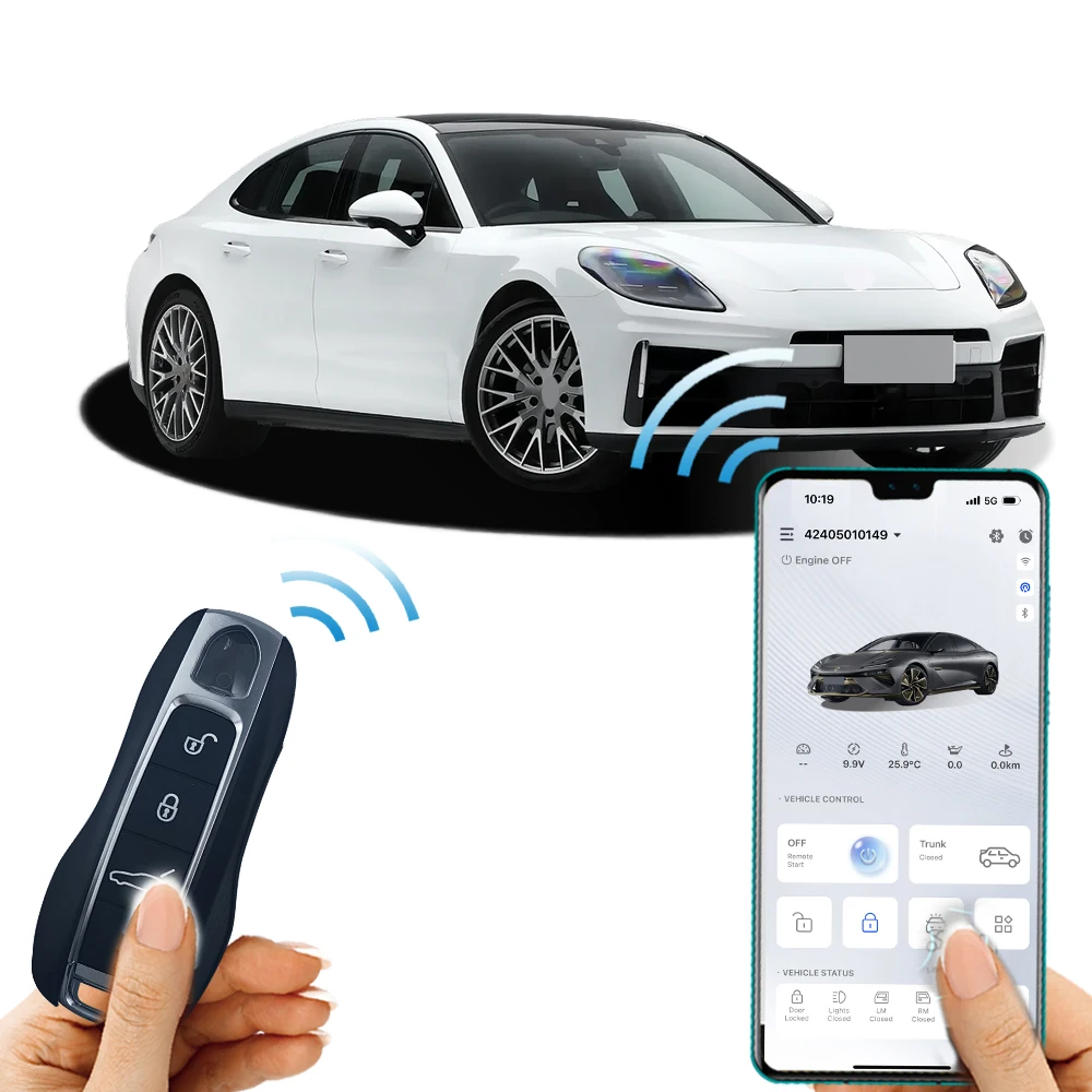 OVI Keyless Entry System with Remote Starter Push to Start Car Control App for Porsche Panamera