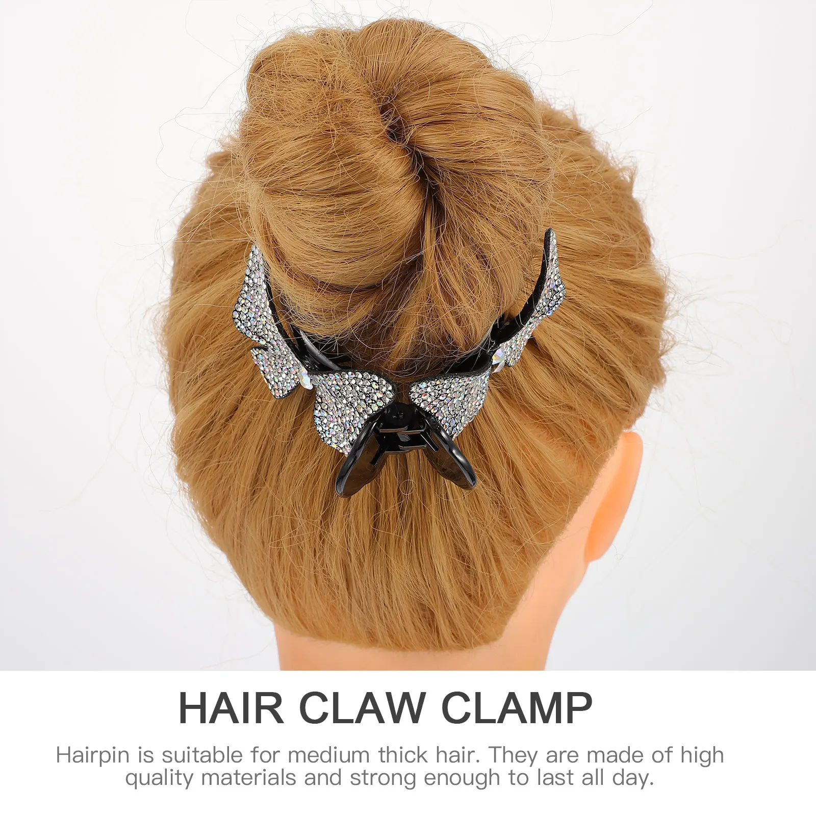 إكسسوارات حجر الراين مشبك كاجوال جميل بمخلب سباركلي لدبابيس كعكة الشعر السميك للفتيات والنساء وحفلات الزفاف للاستخدام اليومي للشعر