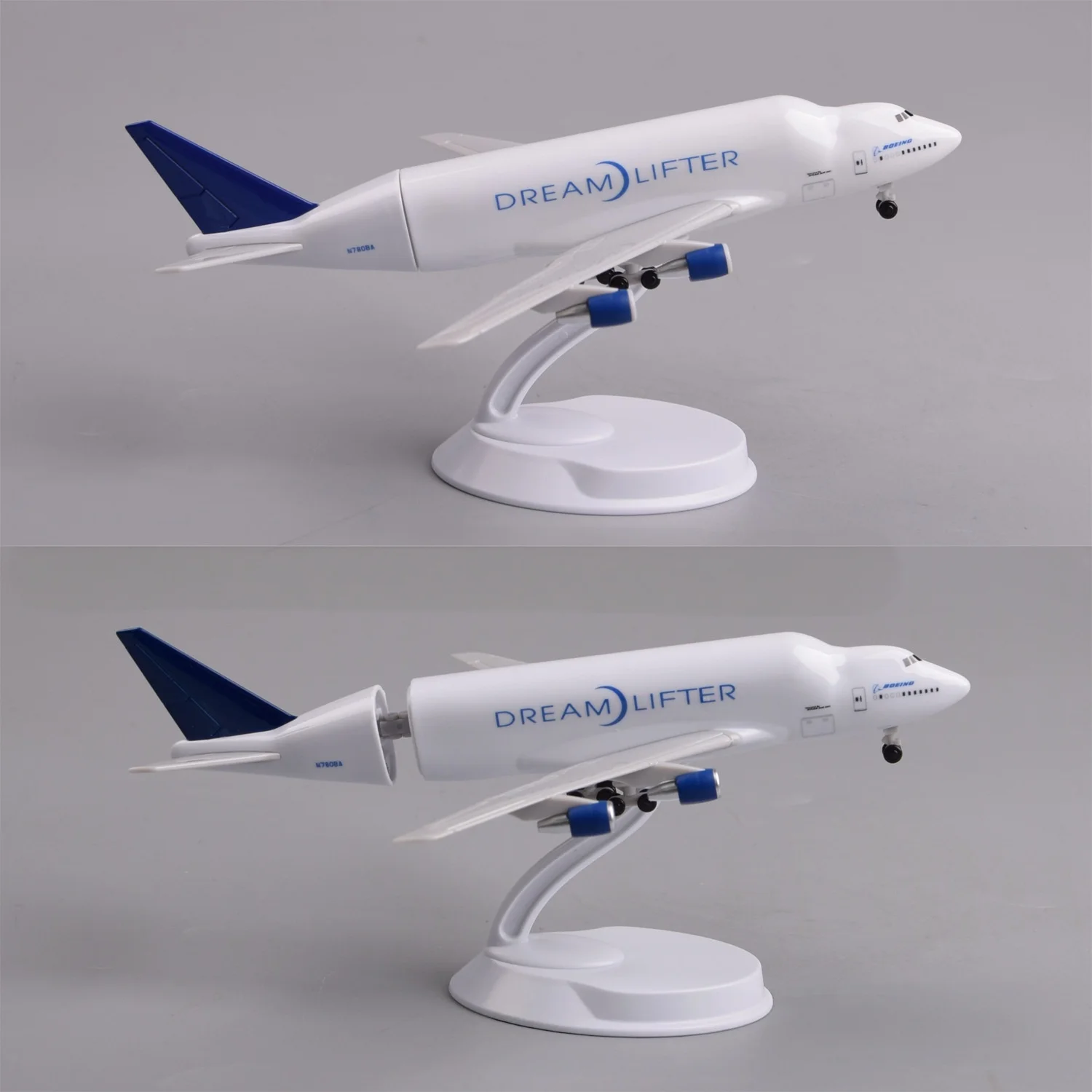 20cm Plastic Model Airplanes B747-400LFC Dream lifter Aircraft Model Kit with Stand For Collections Display or Aviation Gift