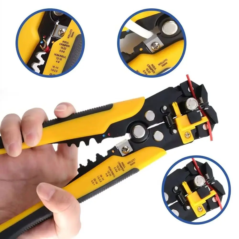 Multifunctional Adjustable Automatic Wire Stripper Crimping Pliers Hand Tool for Electrical Work Cable Cutting And Terminal Stri