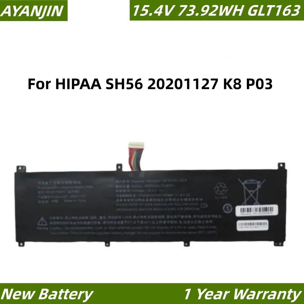 GLT163 15.4V 4800MAH 73.92WH Laptop Battery For HIPAA SH56 20201127 K8 P03