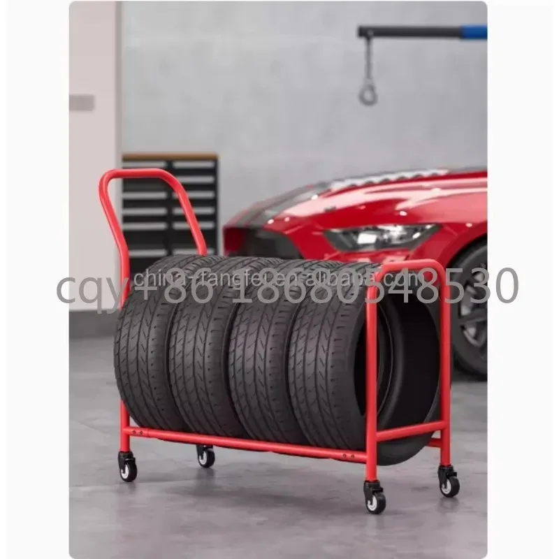 

AQ Commercial Home Garage/Workshop Car Tire Rims Storage Rack Mobile Repair Shop Wheel Organizer Holder Display Shelf