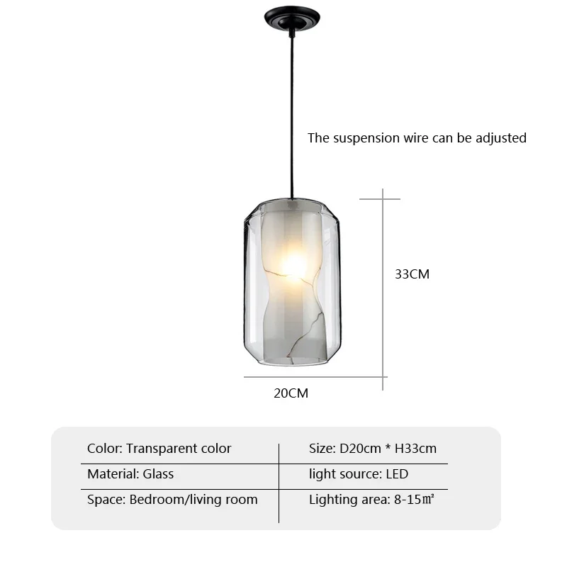 Imagem -03 - Moderna Arte de Vidro Luz Pingente Led Única Cabeça Lustres Cabeceira Sala de Estar Quarto Corredor Escada Cozinha Pendurado Lâmpada