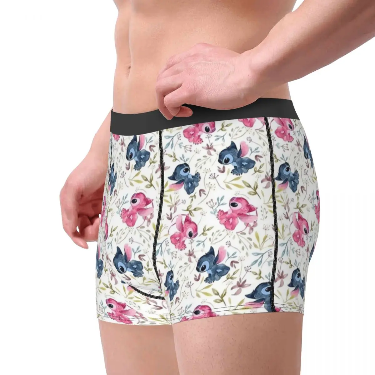 Stitch Tropical Floral intimo da uomo Boxer slip pantaloncini mutandine novità mutande morbide per Homme Plus Size