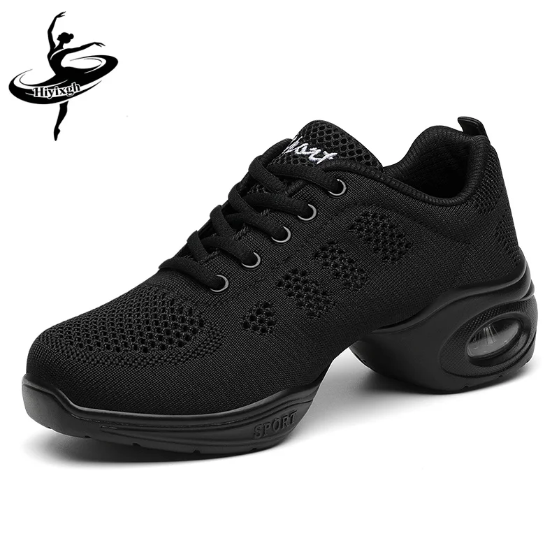 Breathable Soft Bottom Dance Shoes Women's Mesh Airy Dance Footwear Comfortable All Season Square Dancing Shoes for Ladies