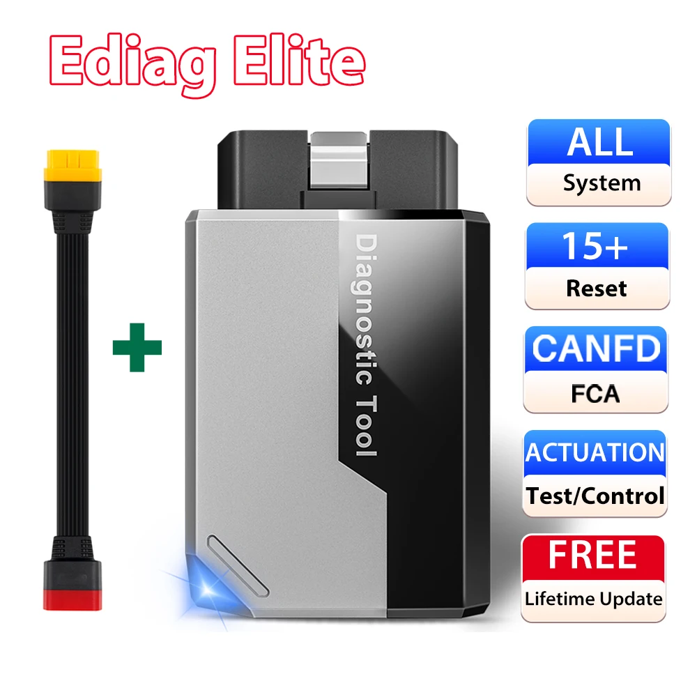 Image of Lebenslange kostenlose Updates KINGBOLEN Ediag Elite OBD2 Scanner für alle Systeme, Kfz-Diagnosegerät, 15 Reset-Funktionen, aktiver Test, CANFD, FCA Autoauth