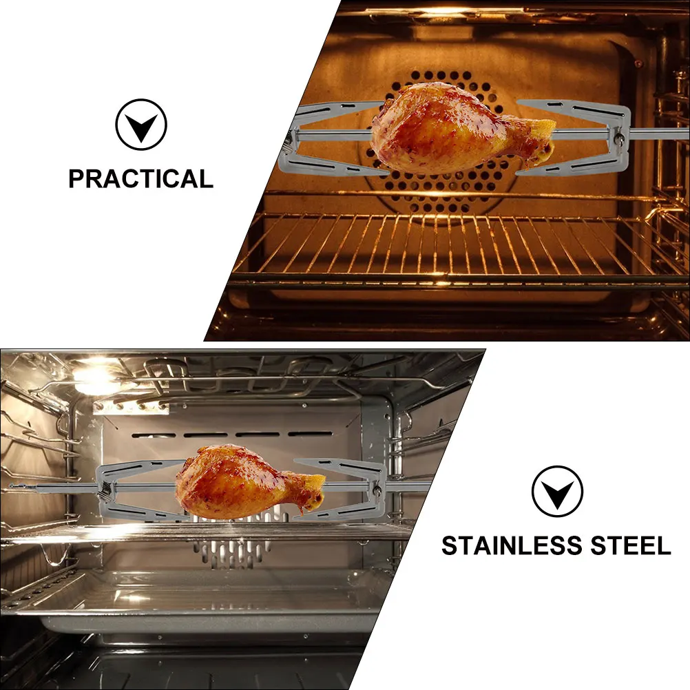 

2 Sets Stainless Steel Roasting Forks BBQ Chicken Grill Tools Home Kitchen Cooking Utensils Easy Adjustment Durable for Oven
