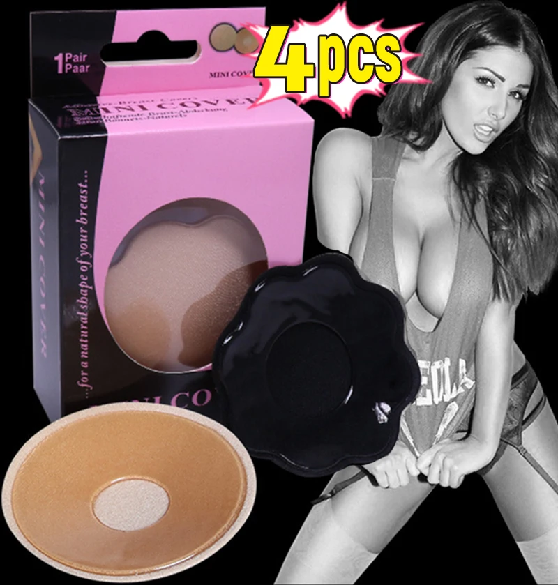 

Sexy Reusable Breast Petals Invisible Strapless Bra Pasties Self Adhesive Nipple Cover Silicone Bra Pads For Women Party Dress